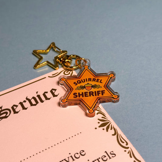 Squirrel Sheriff collar charm